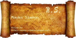Mauks Simeon névjegykártya